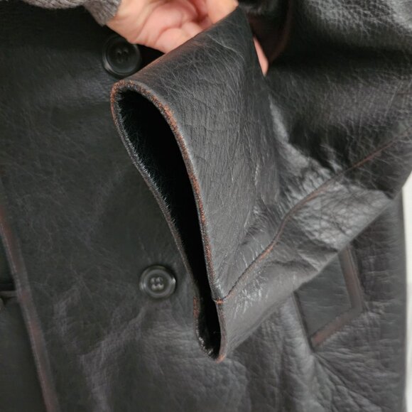 COACH Leather Peacoat Size M (Oversized) - Picture 5 of 15